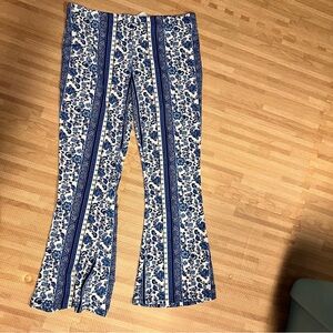 H&M Blue and White Floral Pants